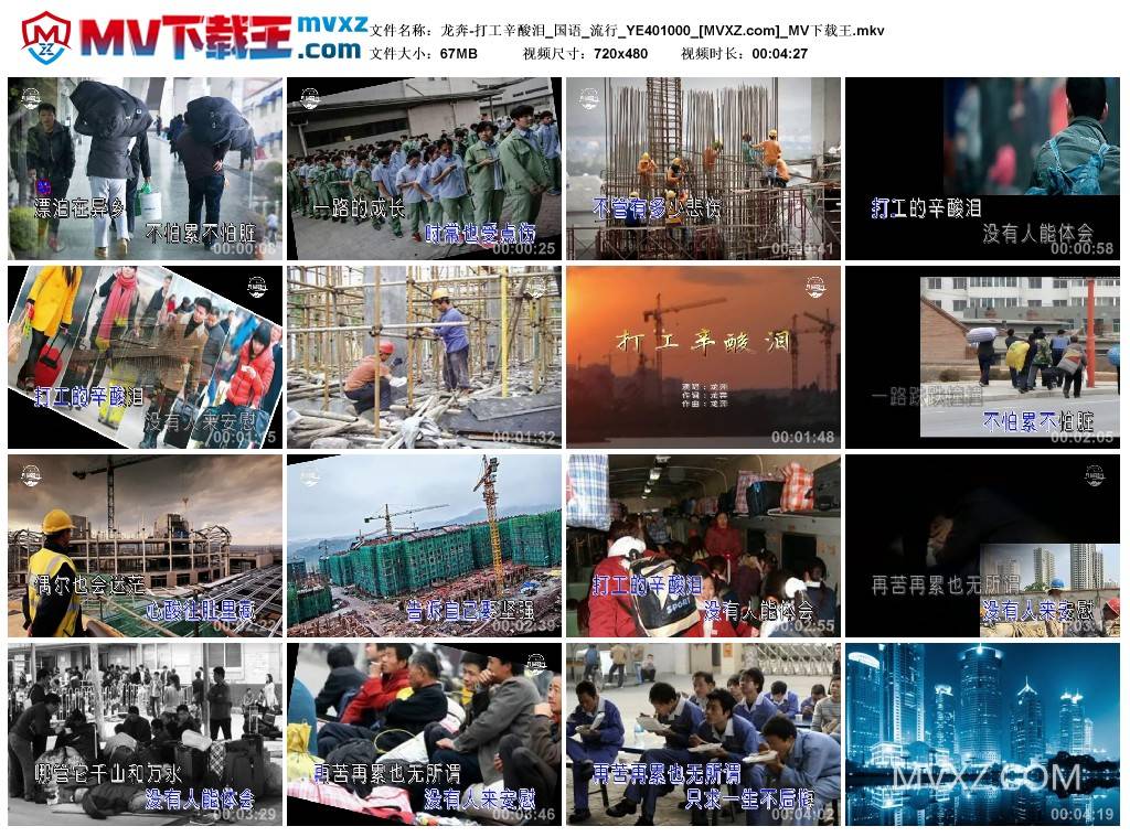 龙奔-打工辛酸泪_国语_流行_YE401000